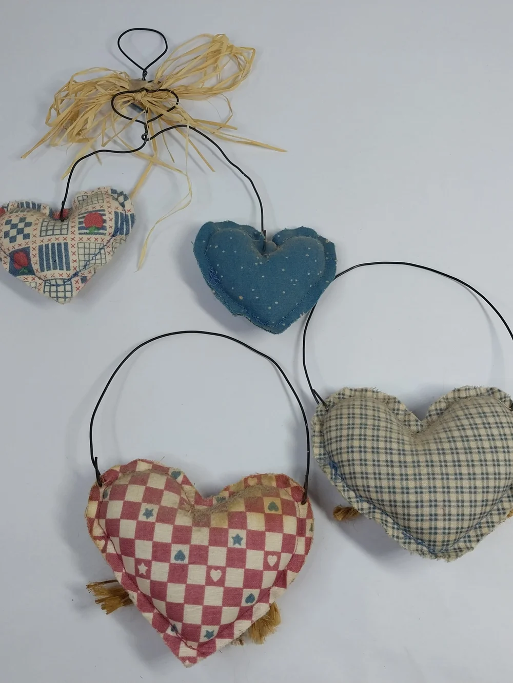 Primitive Country Wire Metal Heart Ornaments Rustic Farmhouse Cottagecore Lot
